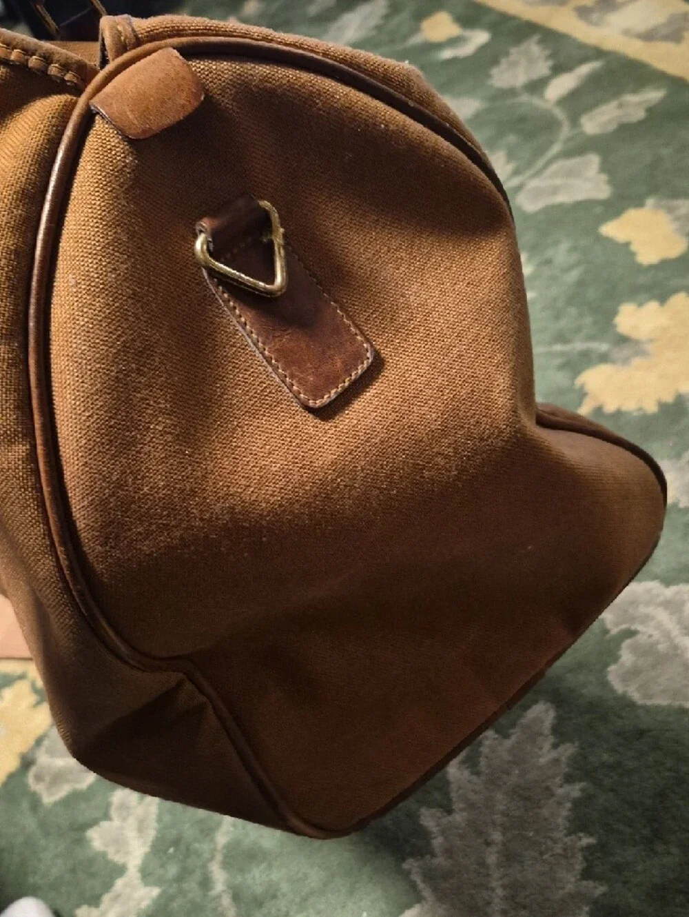 Timberland Brown Canvas Duffel with Leather Handles